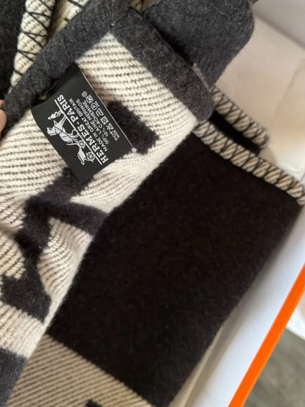 HERMES CLASSIC GRIS FONCE LARGE BLANKET THROW HOME AVALON BLANKET